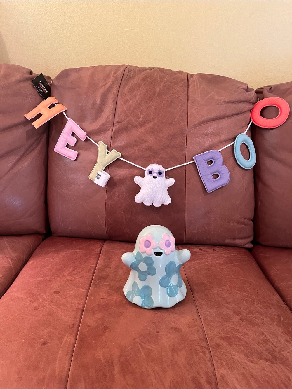 Floral Ghost Table Decor & HEY BOO Banner from Celebrate Together NWT